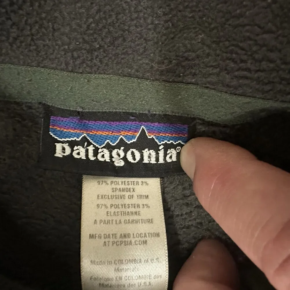 Patagonia Men's Green R2 Logo Full Zip Deep Pile Polartec Fleece Jacket Size XL - Picture 10 of 12
